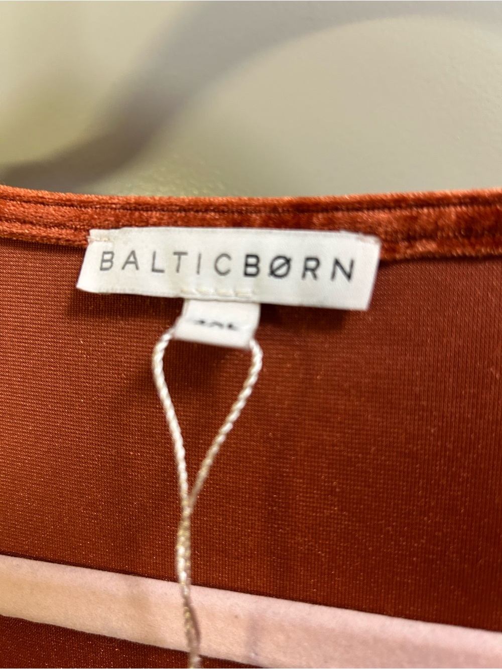 Baltic Born Velvet Long Robe in Rust Orange - Picture 3 of 3